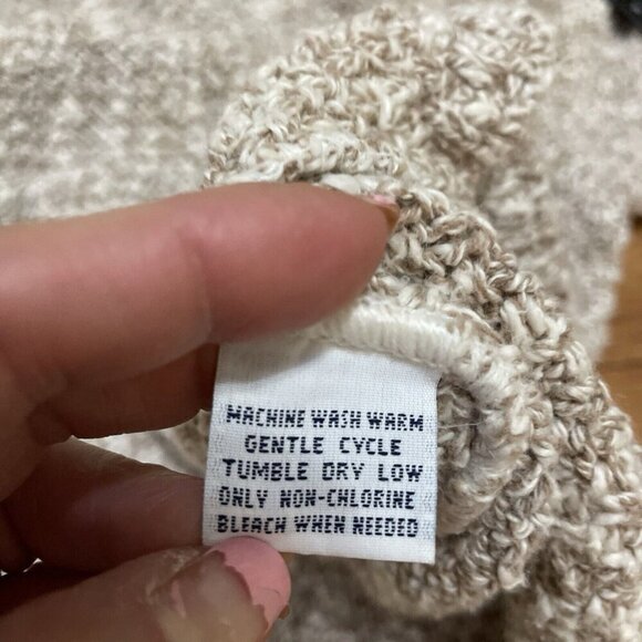 Vintage Y2K City Streets Pullover Sweater Women's L Beige Textured Cotton Knit - Picture 8 of 8